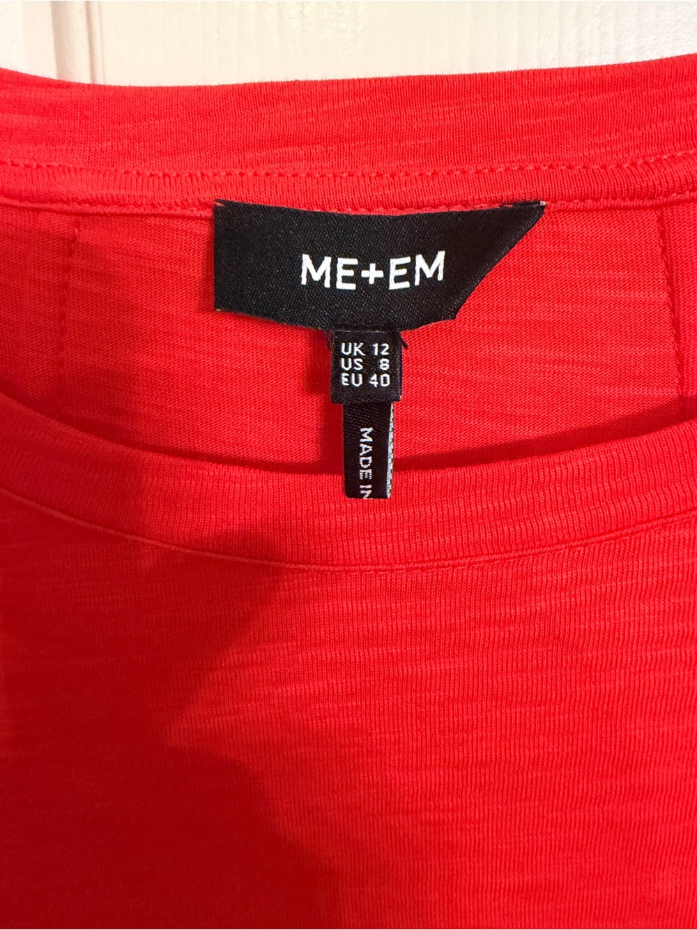ME+EM Cotton Slub Jersey Midi Swing Dress Tulip Red 8 - Picture 8 of 16